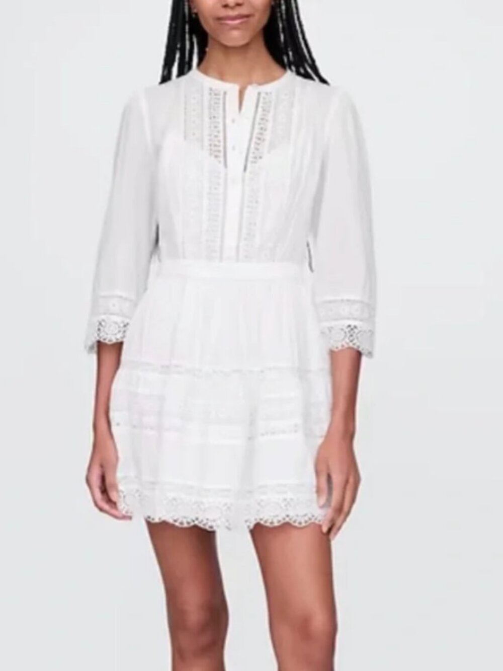 GAP White Eyelet Lace Mini Dress NWT Small